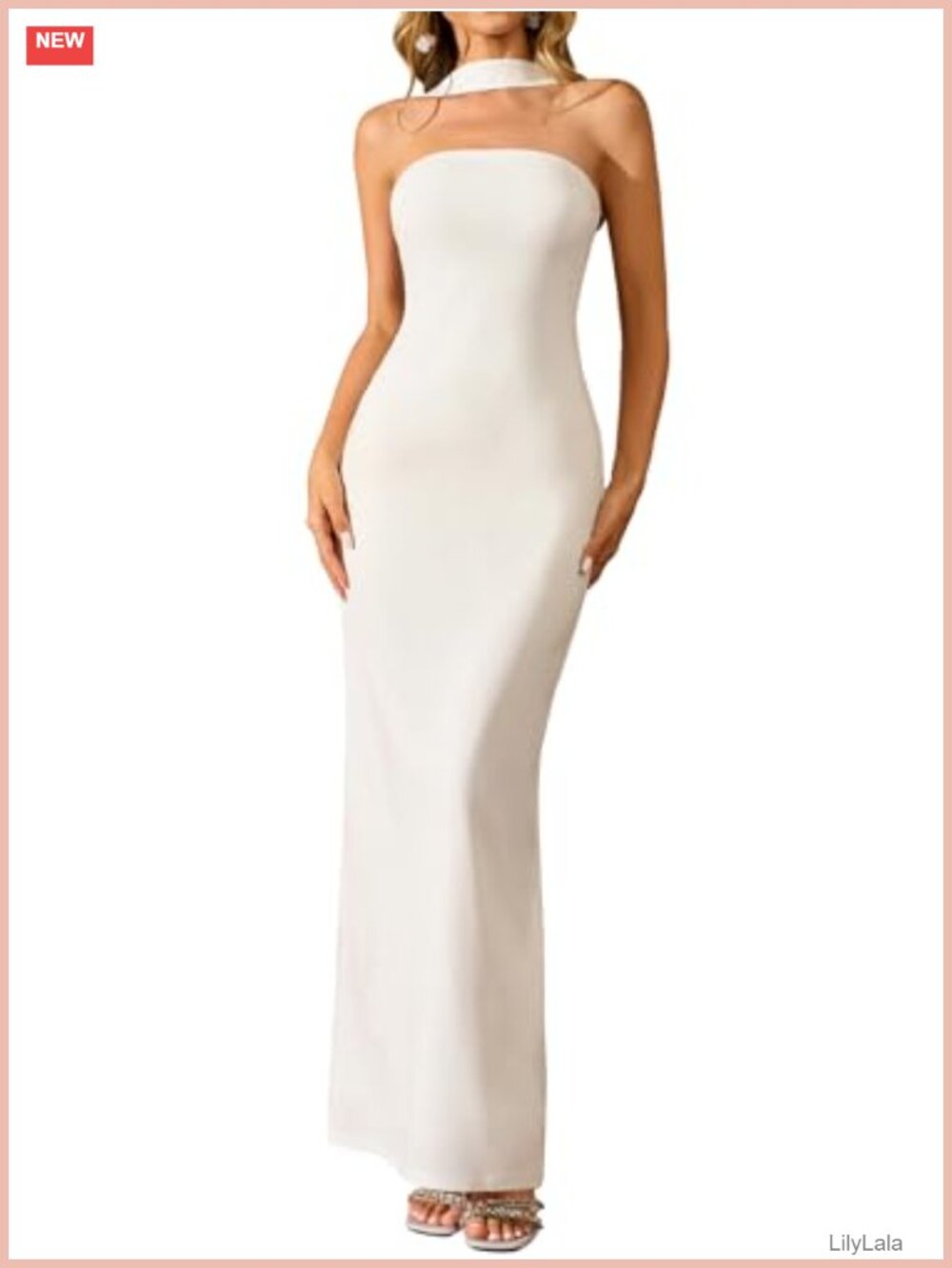 Formal Bodycon Maxi Dress Halter Backless Cocktail Wedding Guest